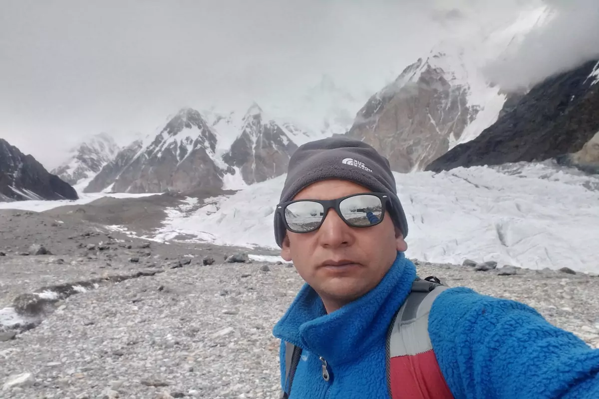 Hussain Aziz Askoli at k2 base camp