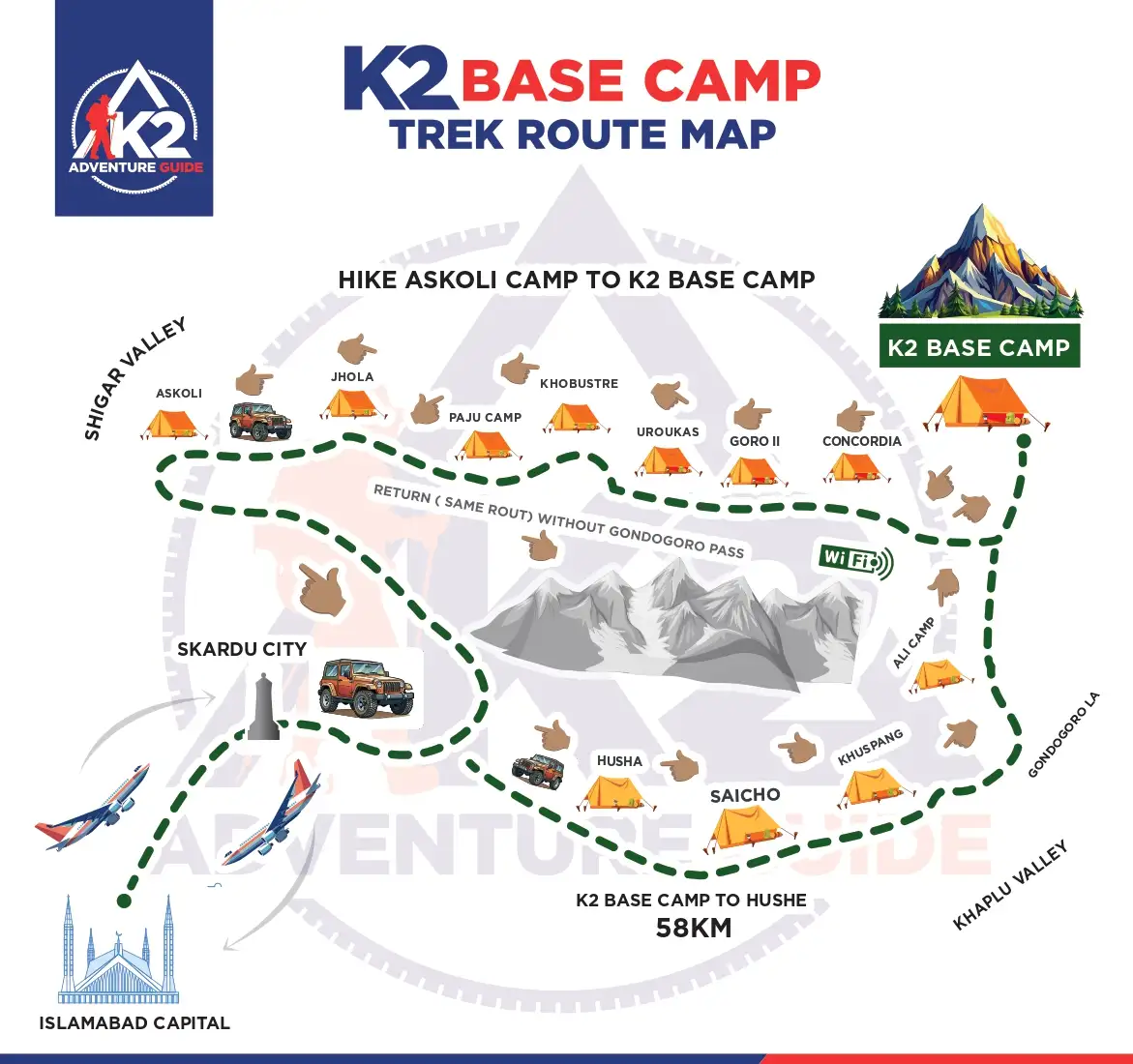 K2-Base-Camp-Trek-Map